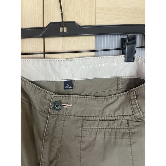 Banana Republic Pants Womens 10 Khakis Beige Stretch Cotton Utility Straight Leg - Picture 3 of 6